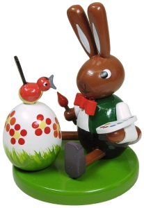 Leichsenring Osterhasen, klein Eiermaler (Leichsenring 224/686/1) Osterhase 'Eiermaler' (8cm)